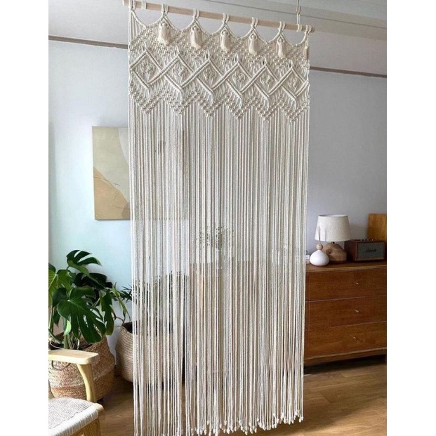 Macrame Curtains / Curtains | Macrame curtain 014 - 100x200cm | Shopee ...