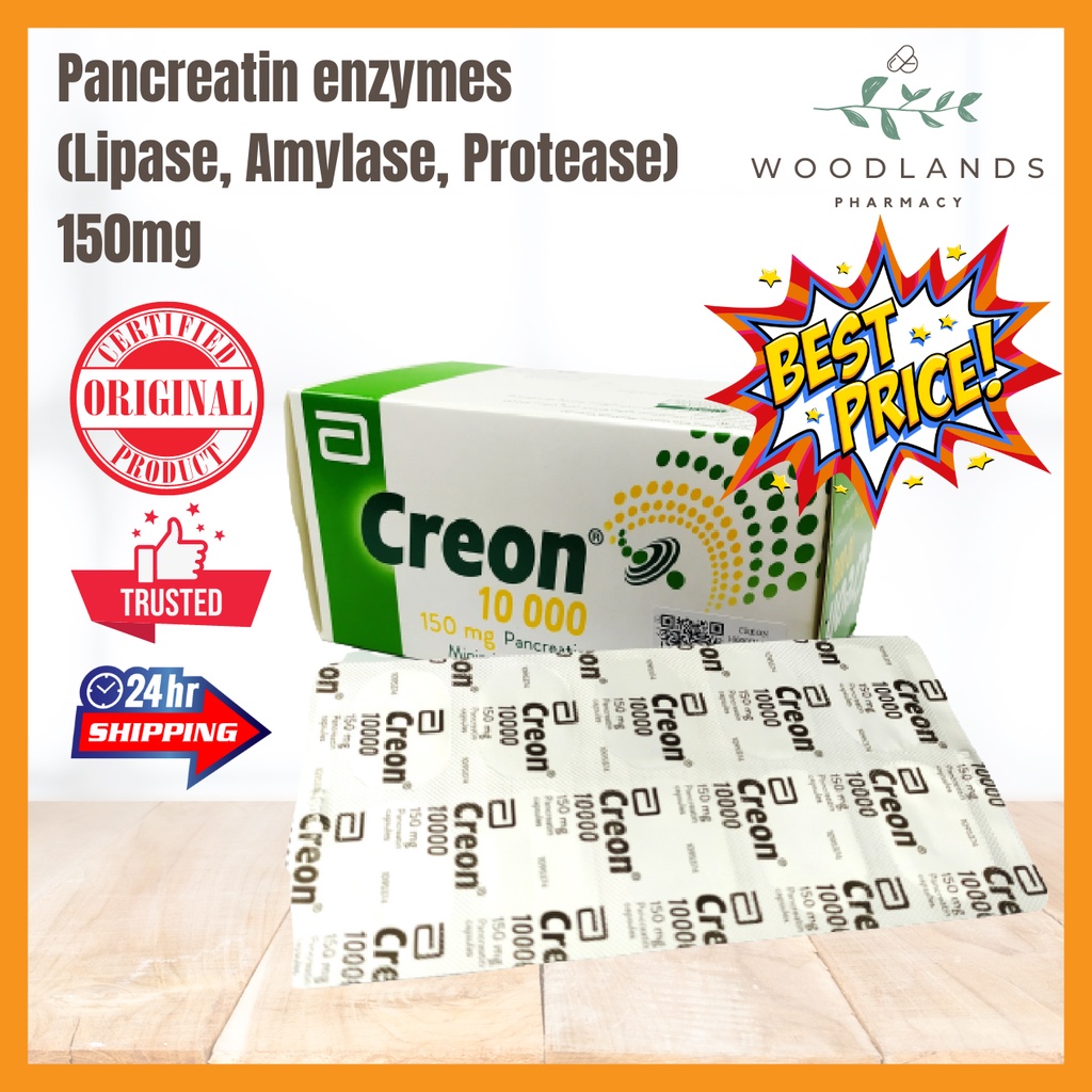 CREON 10000 150MG 100 CAPSULES - PANCREATIC ENZYMES / DIGESTION ...