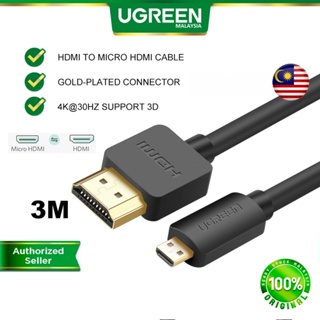 UGREEN Micro HDMI Male To HDMI Male Cable 1.5m (Black) (HD127/30102)