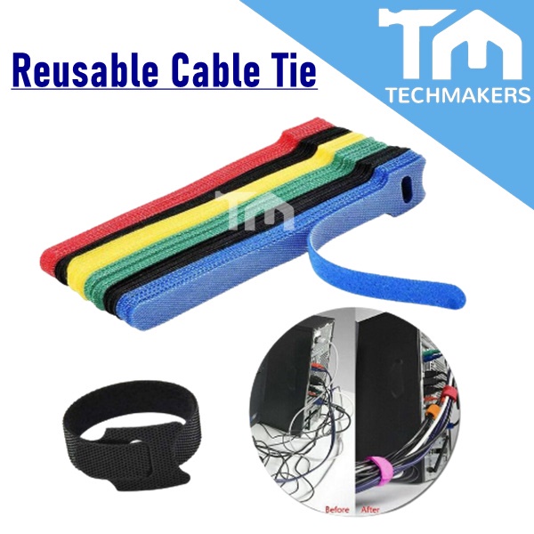 3 pcs Reusable Fastening Cable Ties 6-Inch