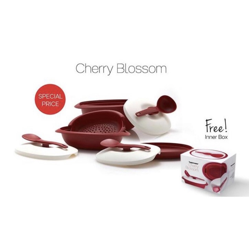 Tupperware Cherry Blossom Serveware Set Shopee Malaysia