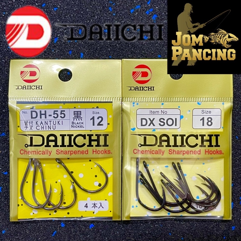 Jom Pancing Daiichi Dx Soi Dh Kantuki Chinu Black Nickel Japan Fish Hook Mata Kail