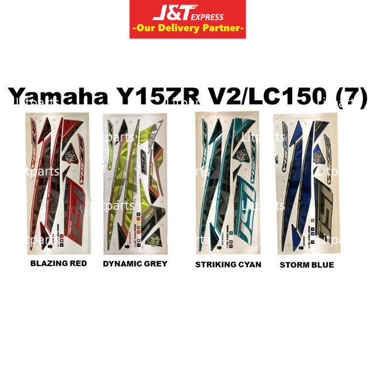 Y15 Y15ZR (7) Body Sticker Stripe Blue Storm / Cyan Striking / Grey ...
