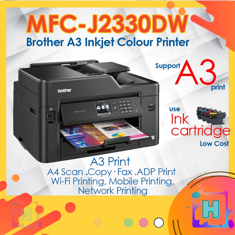 Brother MFC-J2340DW Colour Inkjet Printer A3 Print A4 Scan Copy Fax ADF ...