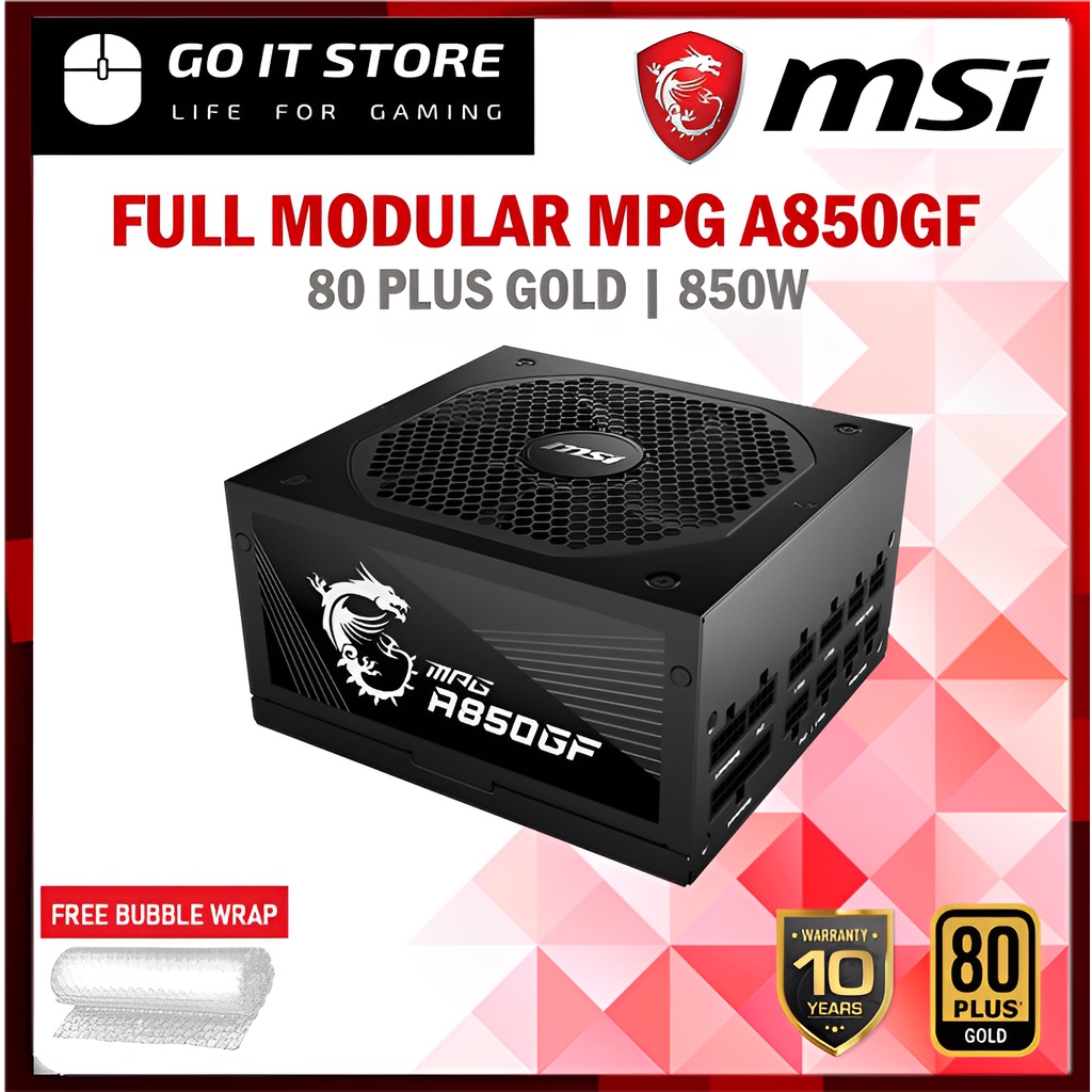 MSI MPG A850GF 80 PLUS GOLD 850W FULL MODULAR Power Supply Shopee