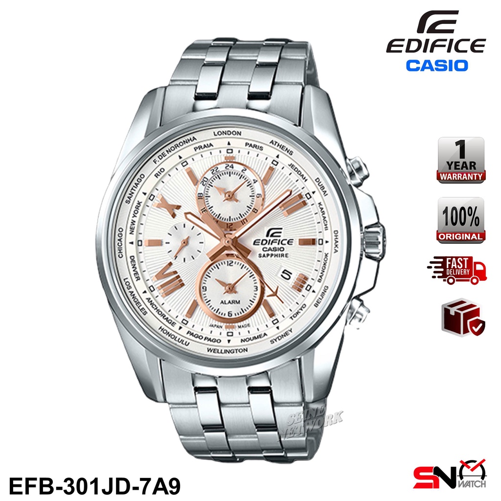 Casio Edifice EFB-301JD Men Watch Multi Hands Date Display Fashion 