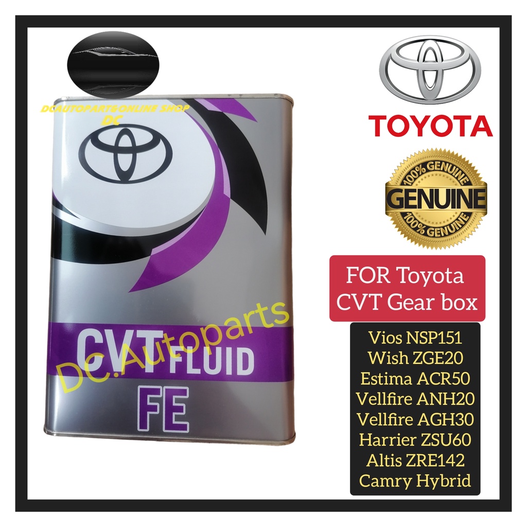 100 ORIGINAL TOYOTA ATF FE CVT AUTO TRANSMISSION FLUID 4L VIOS CAMRY
