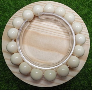 [Bracelets/Bangles] (DQ187) Natural Antique Ivory Fruit Powder Pressed  Bracelets Bangles 天然文玩象牙果粉压手串手串手镯~能量水晶~能量~礦石~天然石