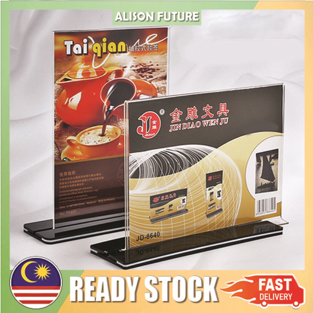 Table Display Stand Price Tag Acrylic Table Menu Holder Stand Shopee