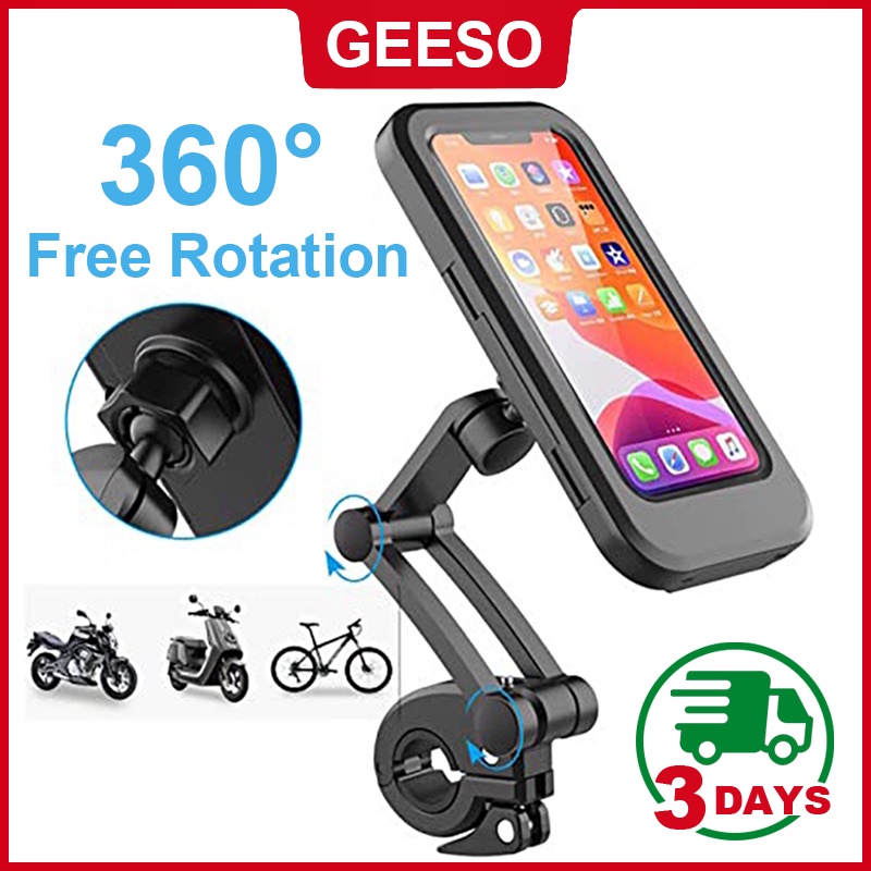 GEESO Phone Holder Motorcycle Waterproof Fon Holder Motorcycle