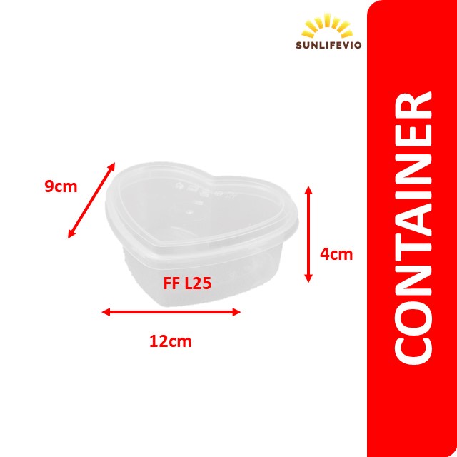 FF L25 PLASTIC CONTAINER | Heart Shape Container | Shopee Malaysia