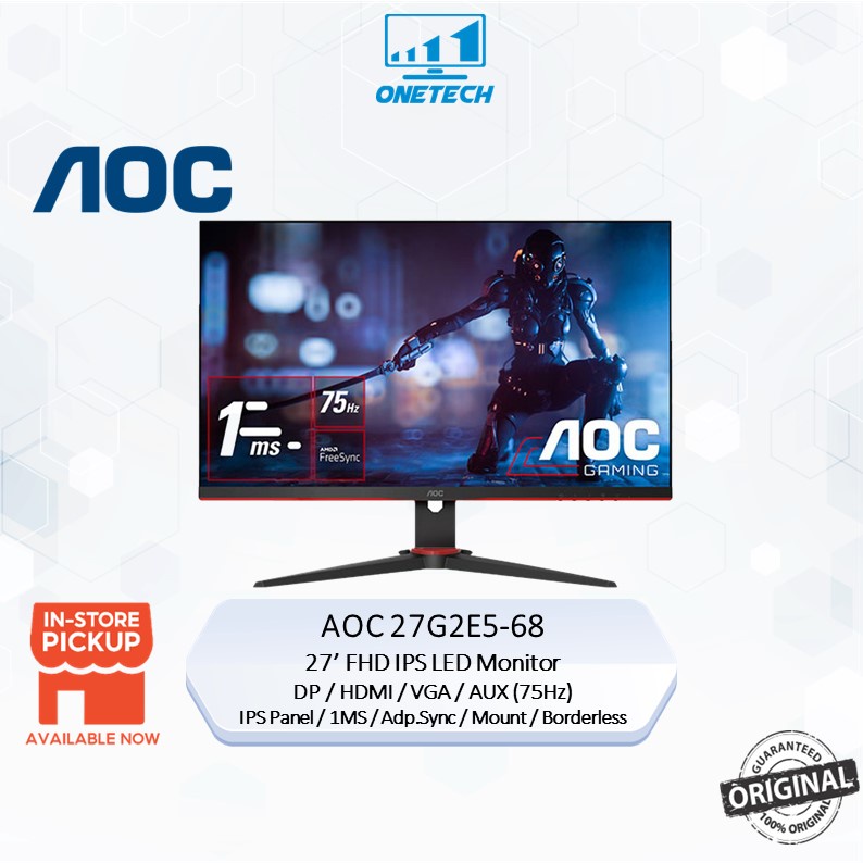 AOC 27G2- Monitor Gaming Full HD (IPS, 1ms, 144Hz, Free-Sync, HDMI