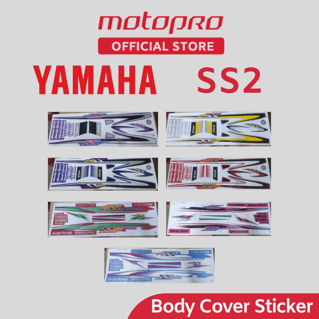 Yamaha Ss2 Sticker Body Cover Set Coverset Strike Stripe Ss2 Red Blue