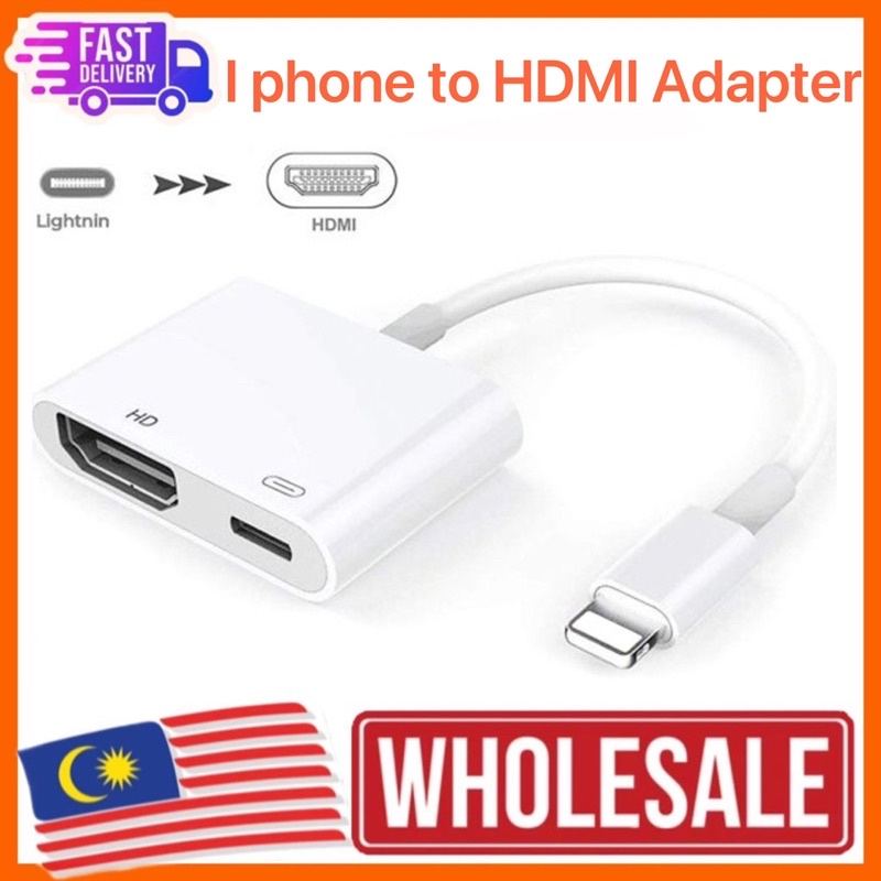 I phone to HDMI Adapter LT Digital AV Adapter with iPhon Charging Port