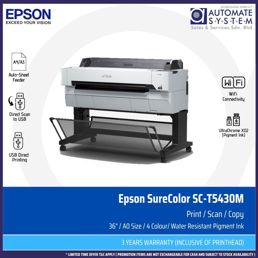 EPSON SureColor SCT5430M 36" / A0 Size 4 Color MultiFunction