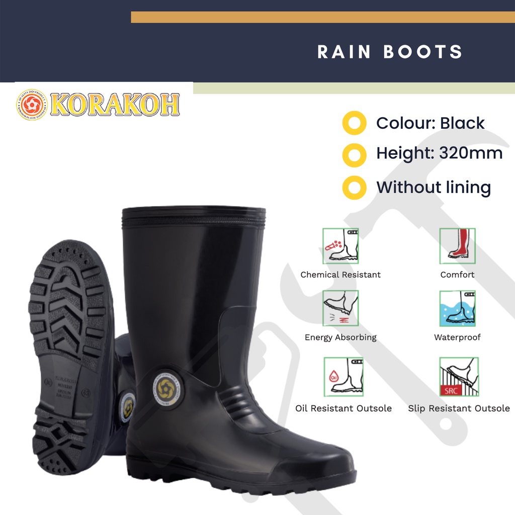 Korakoh R-6000 | Heavy duty rubber shoes | Kasut getah | Kasut phua chu ...