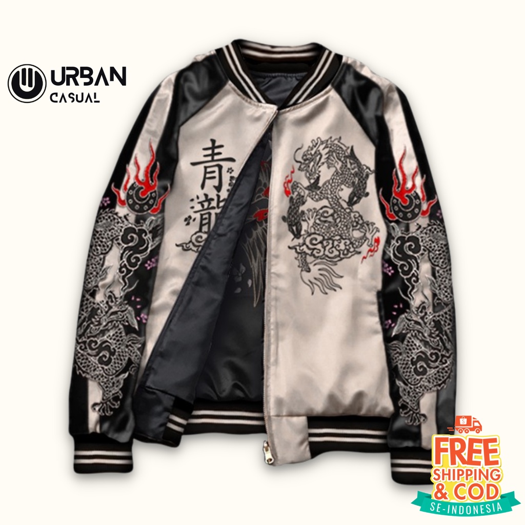 Sukajan Jacket Men Shinagami Original Branded 2in1 Ful Embroidery ...