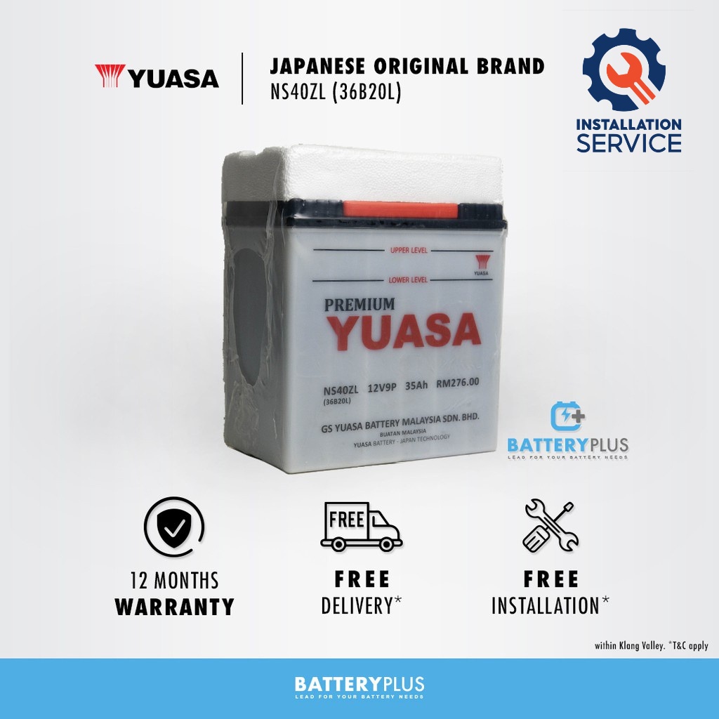 [ Installation Provided ] NS40ZL | 36B20L Yuasa Conventional (Wet) 9 ...