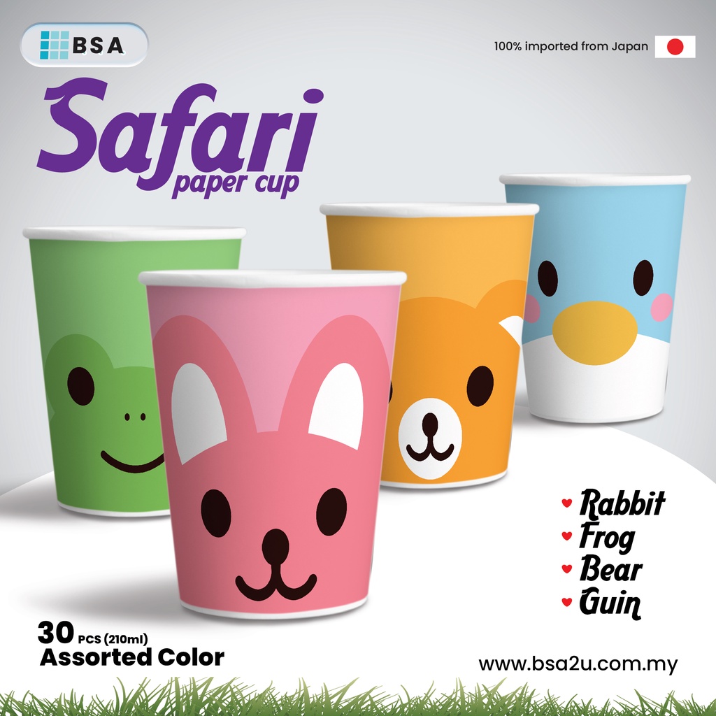 DIY Safari Colorful Paper Cup for Kids & Adults 30pcs/packs | Shopee ...