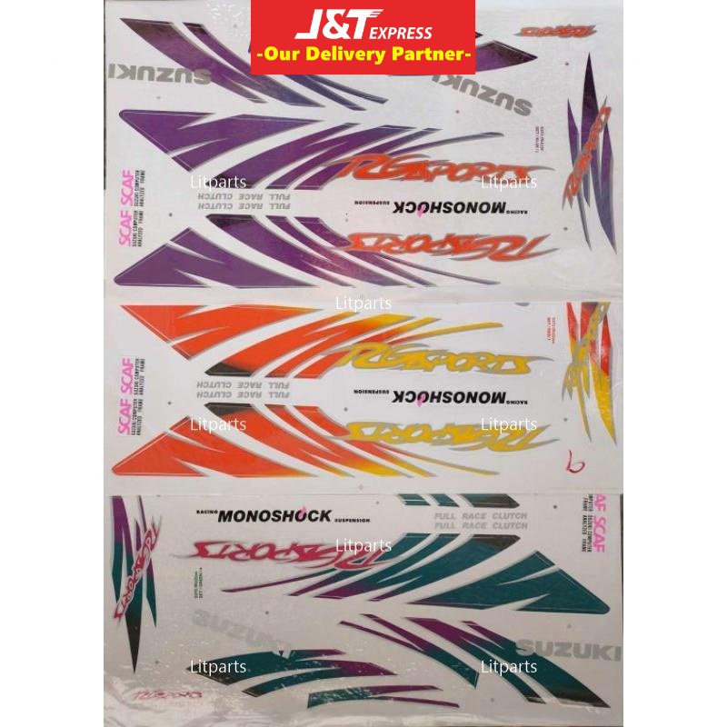 Suzuki Ru Rg Sport Body Sticker Stripe Green Red Blue Shopee