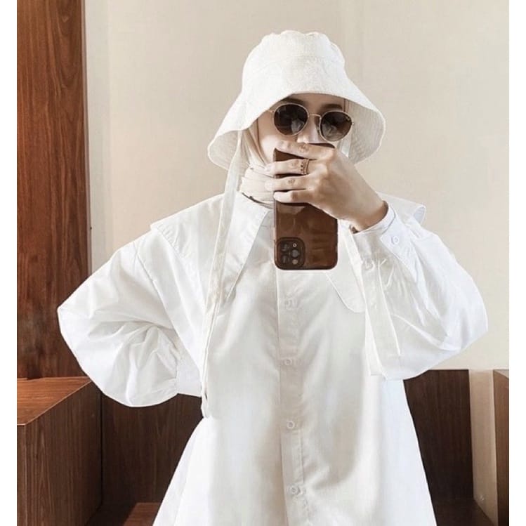 Women's Wide Bucket Hat Hijab Strap