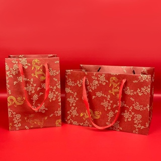 Chinese Style Red Envelope Folding Wedding Red Pocket Chinese Red Lucky Bag  with Tassel Design Wedding Gift Bags for Guests