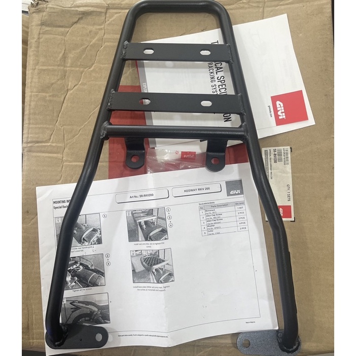 GIVI KEEWAY RKV200 HEAVY DUTY SPECIAL RACK FOR TOP CASE TOP BOX ...