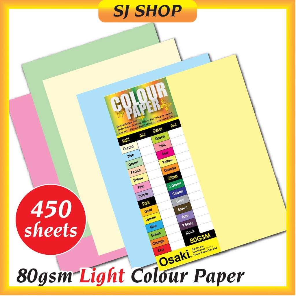 A4 80gsm Light Colour Paper | Color Paper | LUCKY STAR / SINAR SPACTRA ...