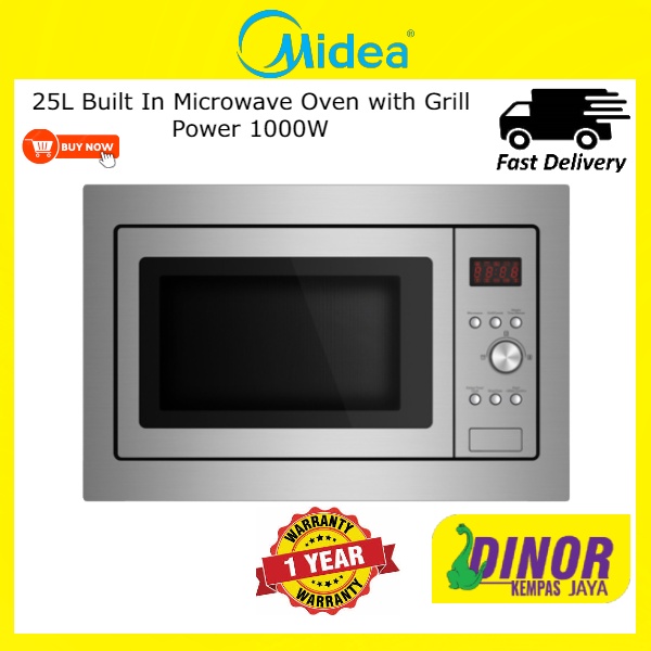 Midea Built In Microwave MBM1925B 1000W Oven with Grill Power MDMBM