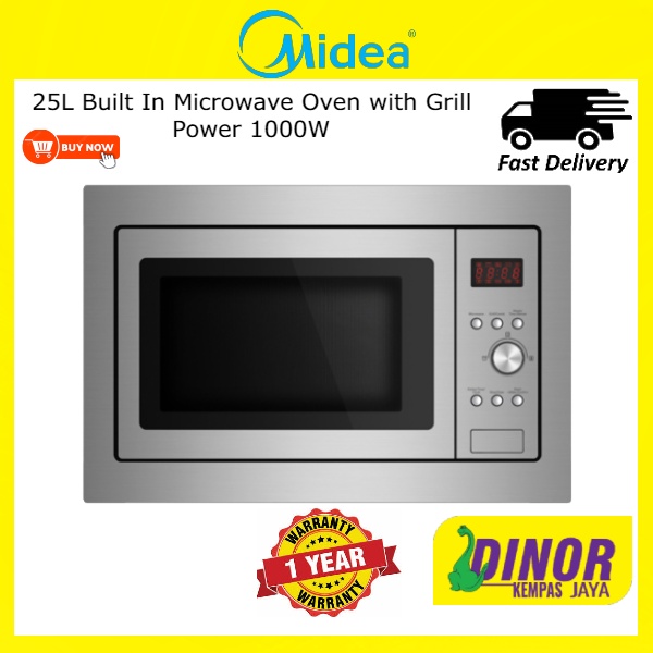 Midea Built In Microwave MBM1925B 1000W Oven With Grill Power MD-MBM ...