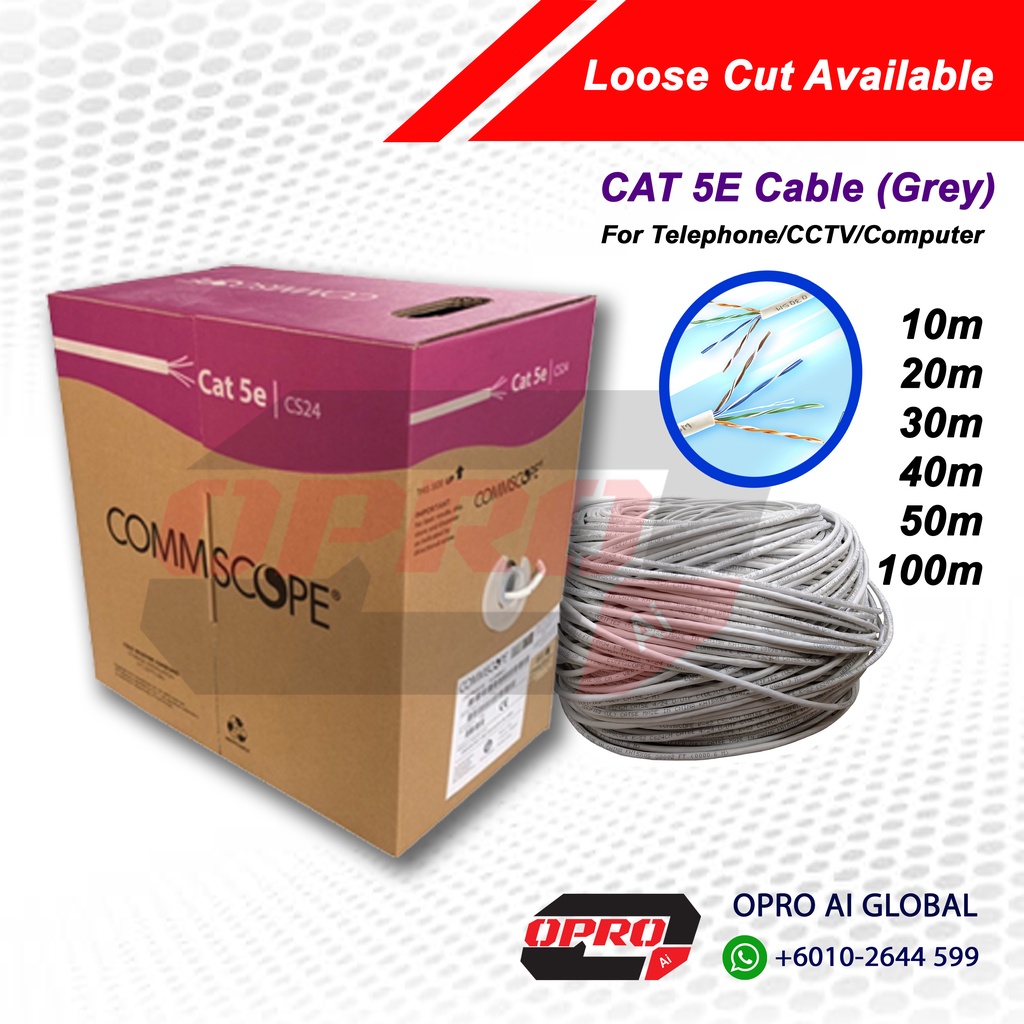 [Cat 5e] Loose Cut UTP Cat5e Cable For CCTV Telephone Computer Shopee