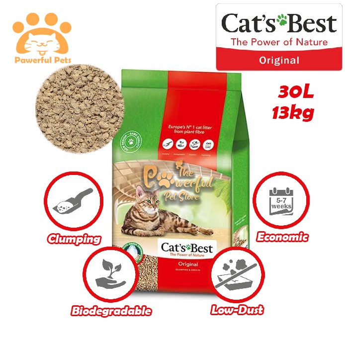 Cat's Best Oko Plus Original Cat Litter Natural Fibre Fiber Pine Wood