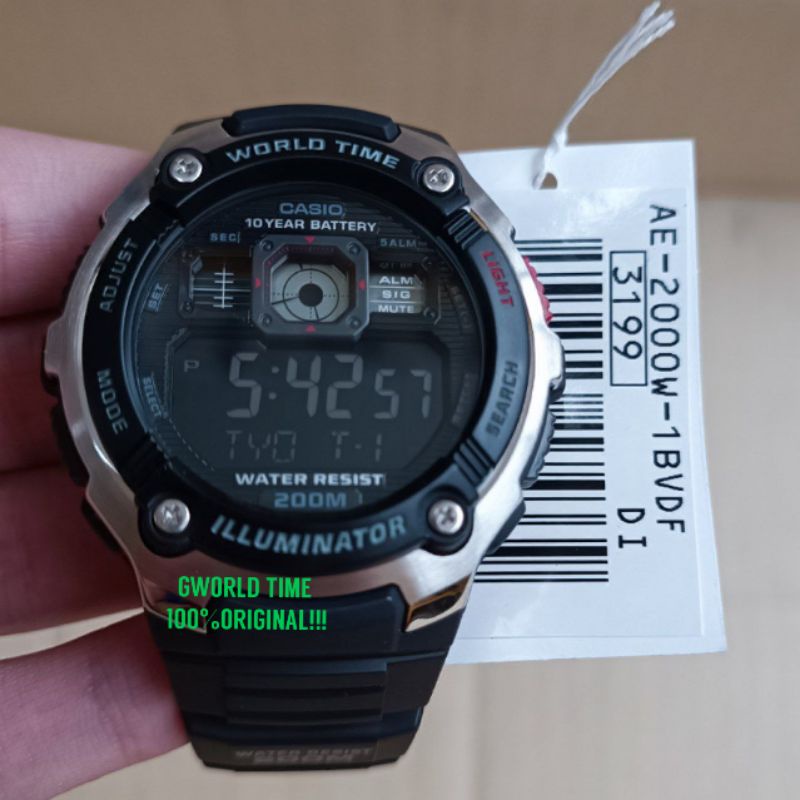 CASIO ORIGINAL AE-2000W-1B/AE-2000W-1BVDF/AE-2000W/AE2000W | Shopee ...