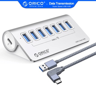 Orico 7 Port USB 3.0 Hub Aluminum 7-port Hub High Speed ​​5Gbps including  12V Power adapter