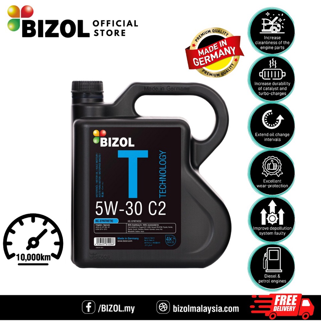 BIZOL Technology 5W-30 C2 Germany Fully-Synthetic Engine Oil (Minyak ...