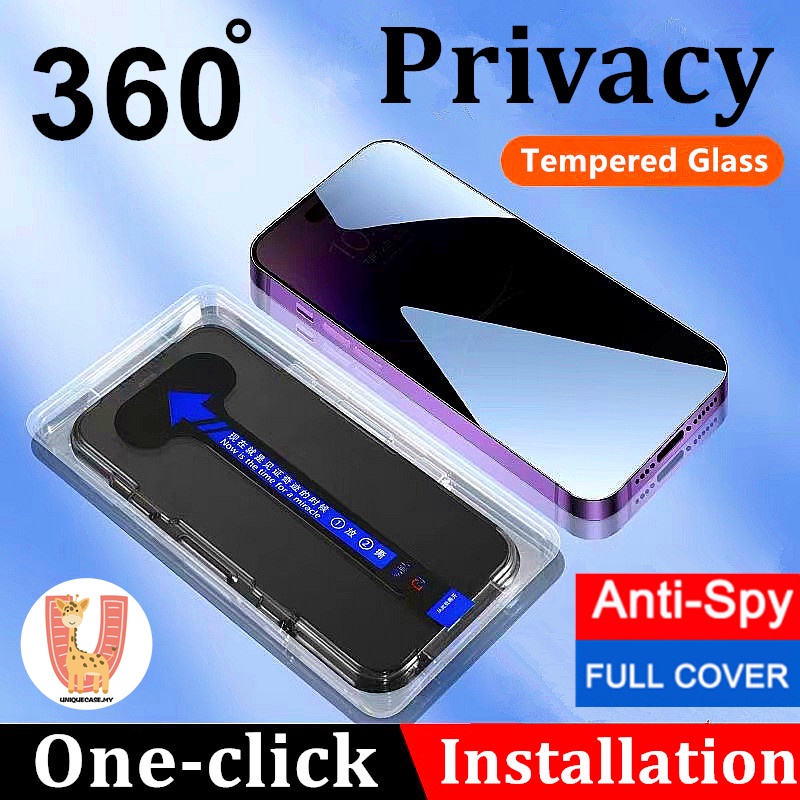 One-click installation Tempered Glass iPhone 15 14 13 11 12 Pro Max XS ...