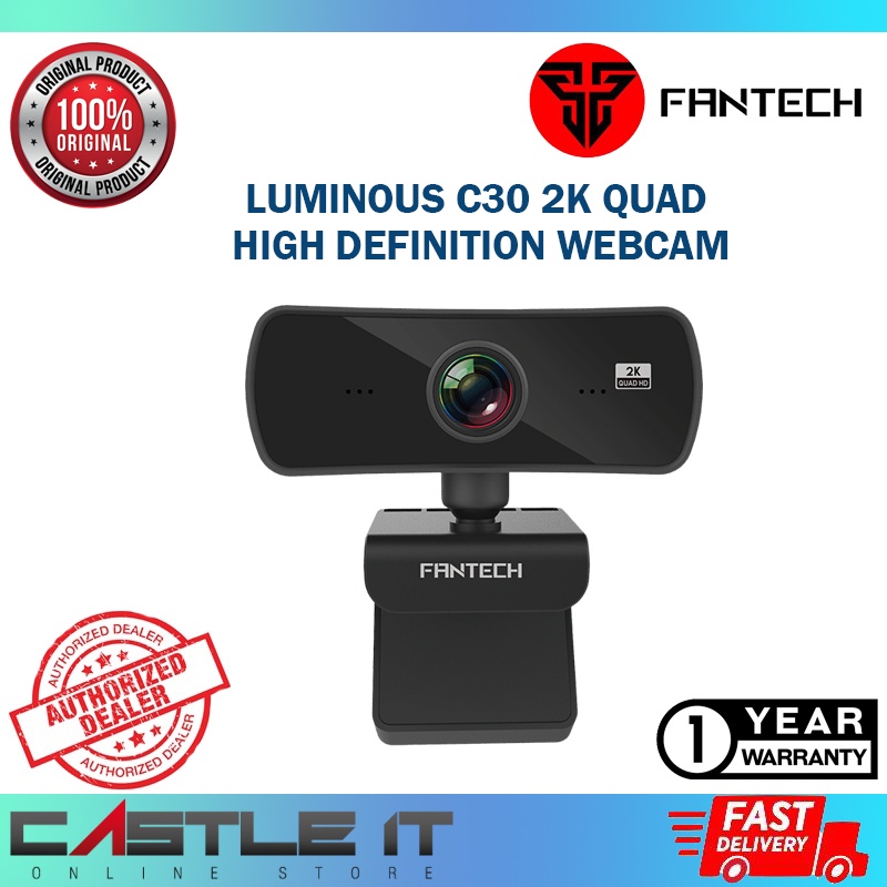 FANTECH LUMINOUS C30 QUAD HIGH DEF 1440P 2K QUAD HD USB WEB CAMERA