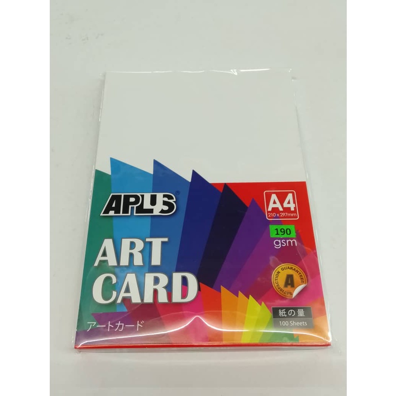 Aplus A4 White Art Paper 190gsm 100spack Shopee Malaysia