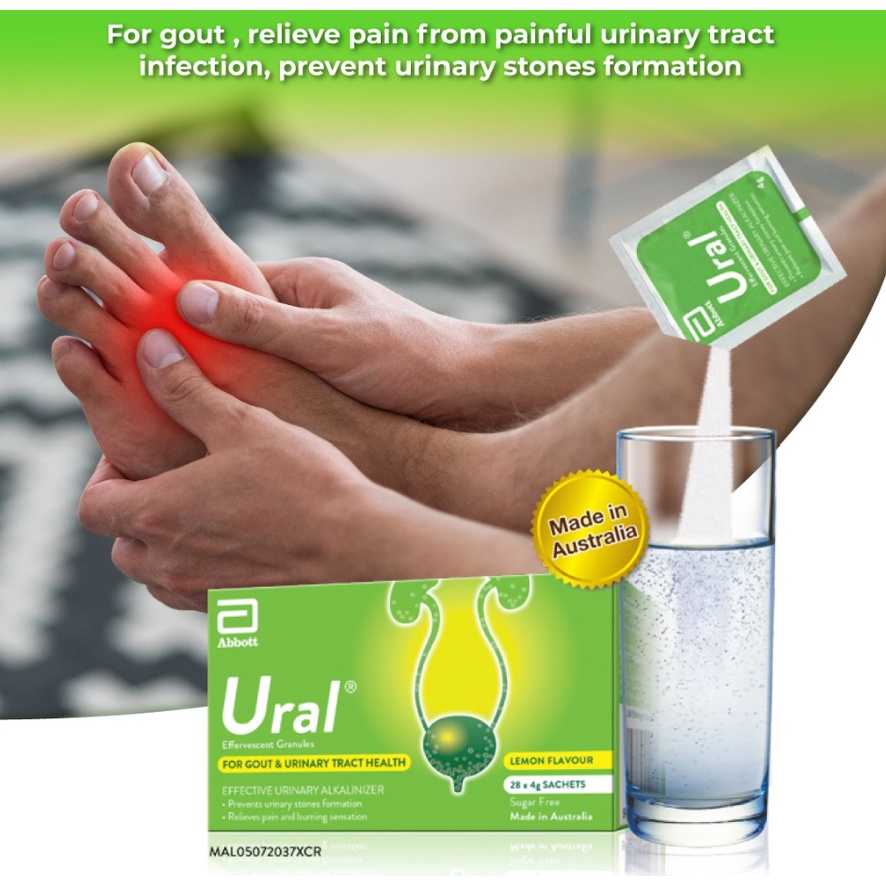 [LEMON FLAVOURED URINE ALKALINISER] URAL EFFERVESCENT GRANULES 4g