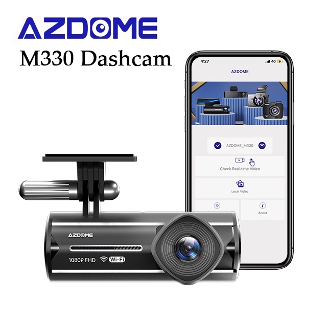 AZDOME M330 Dash Cam English Voice Control 1080P Mini Car