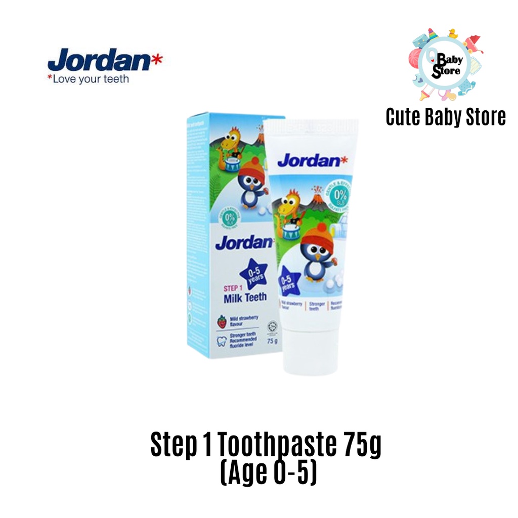 Jordan Toothpaste Step 1 Milk Teeth Mild Strawberry Flavour (75gm