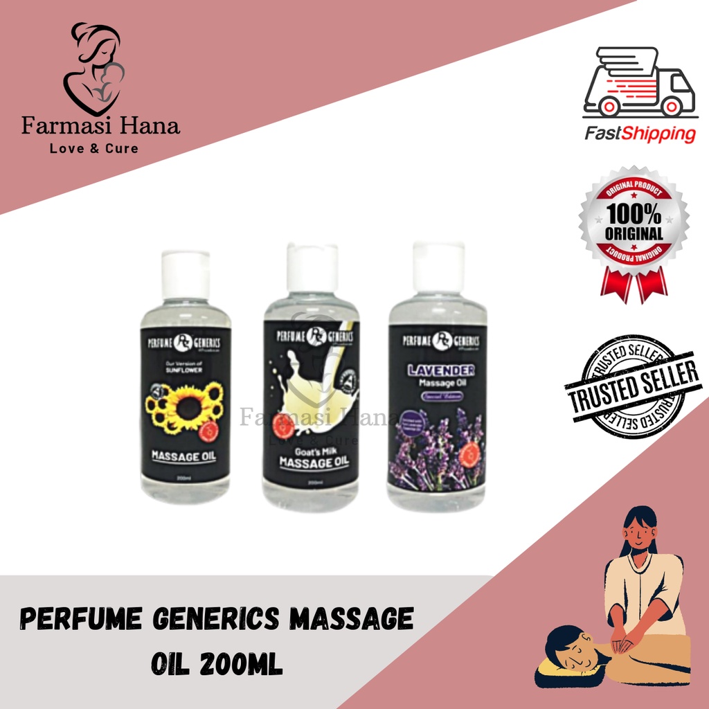 PERFUME GENERICS MASSAGE OIL 200ML (SUNFLOWER/LAVENDER/GOAT'S MILK
