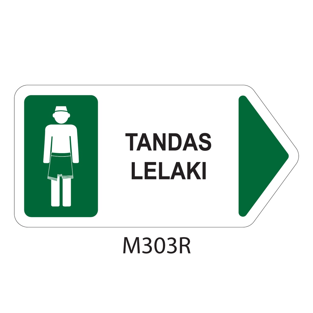 Tandas Lelaki Tandas Perempuan With Arrow Sign Sticker 100x200mm We Accept Custom Make Order 5953