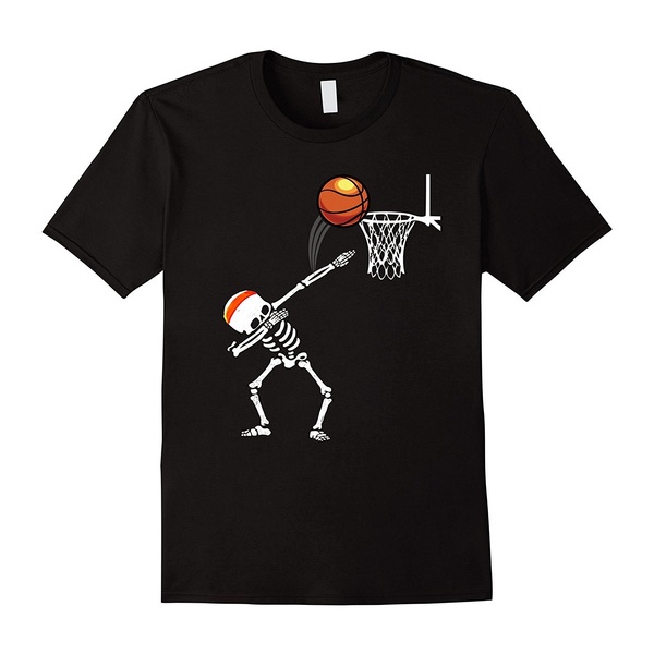 Halloween Dabbing Skeleton Basketball Tshirt Funny Dab Dance Men ...