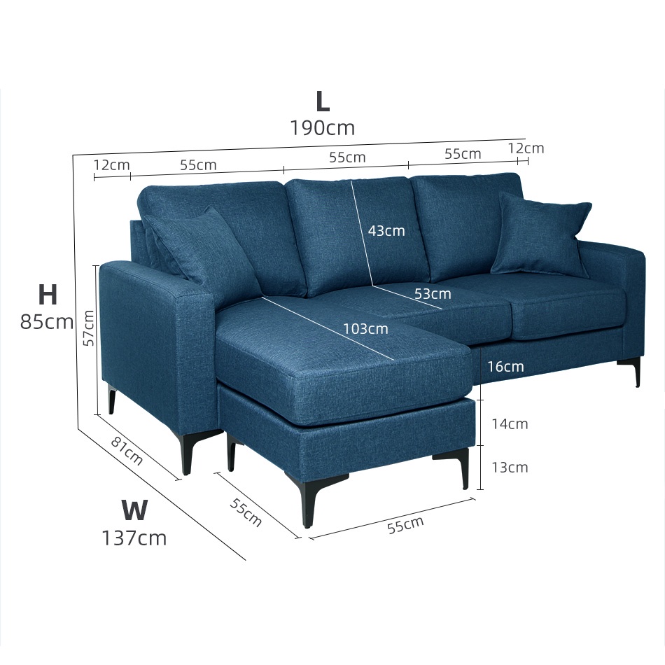 [FREE Shipping] KitchenZ L Shape Sofa 2/3Seater Multifunction Sofa