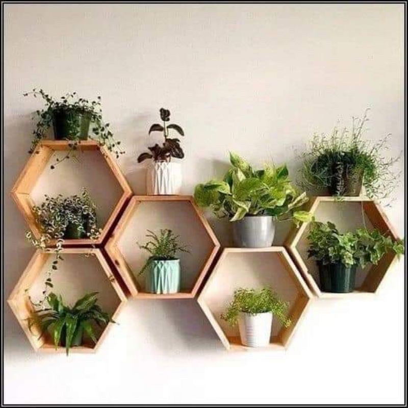 HOT SELLING VIRAL DECO KAYU HEXAGON HIASAN DINDING Small HEXAGON WOOD ...