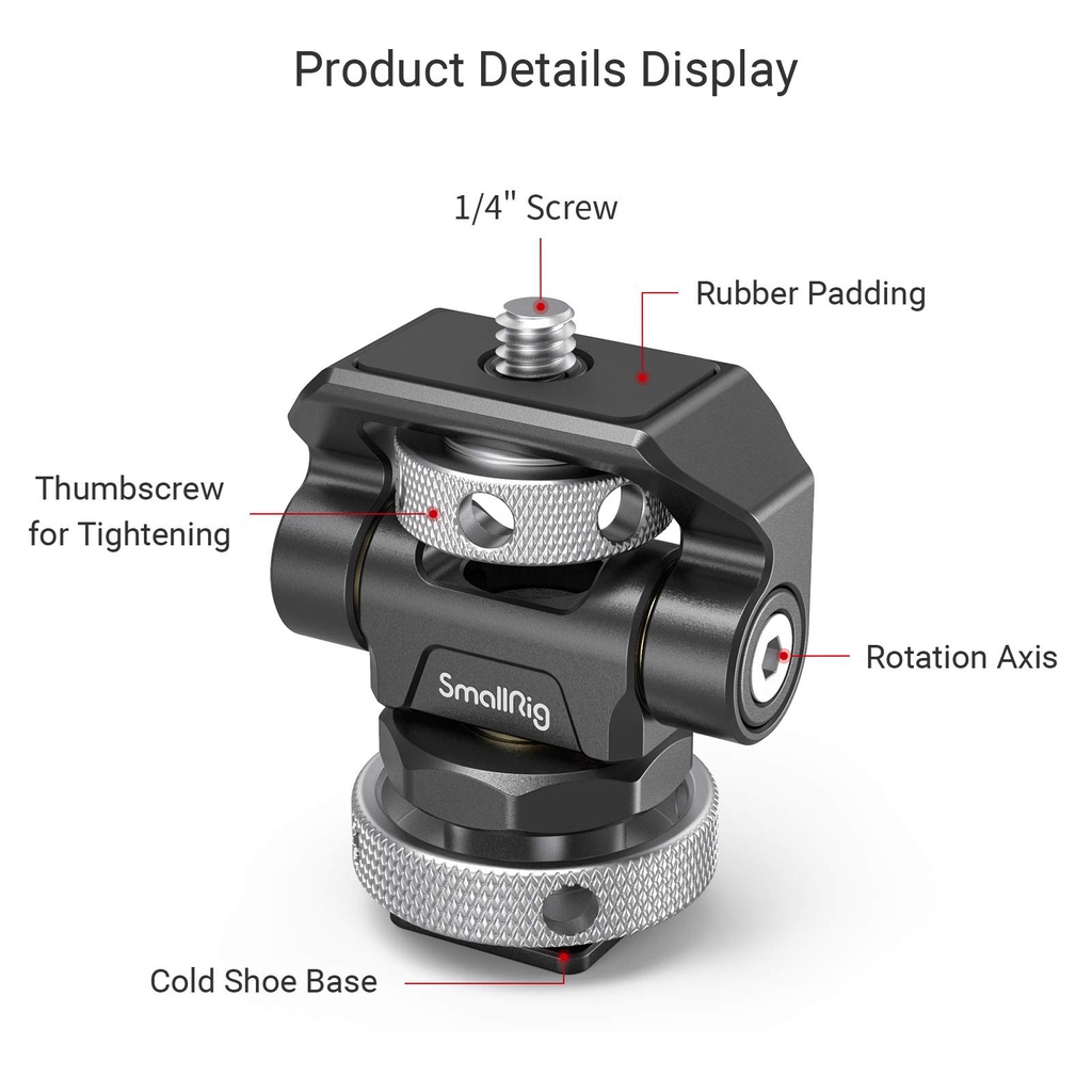 thumbnail image 2 of SmallRig 2905B Swivel & Tilt Adjustable Monitor Mount With Cold Shoe - Aluminum Alloy 2 of 3