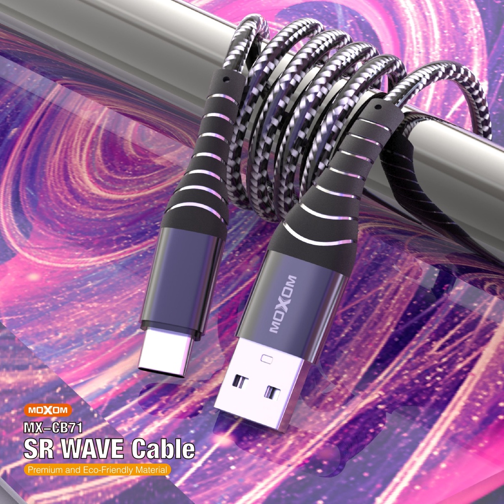 MOXOM MX-CB71 SR Wave Cable 3A USB 3.0 Micro / For Iphone / Type C Fast ...