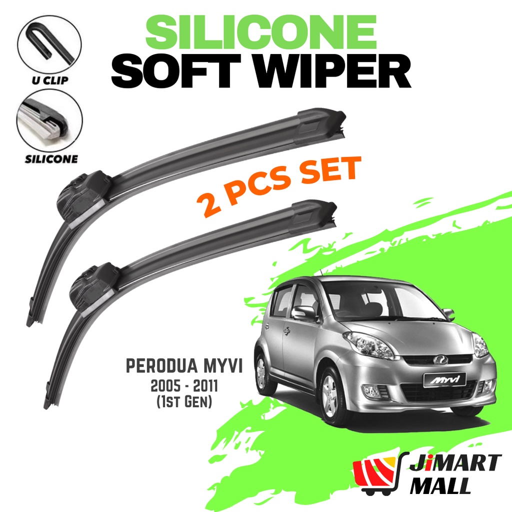 PERODUA MYVI 05-11 SILICONE SOFT WIPER FREE CLEANER Front Windshield ...