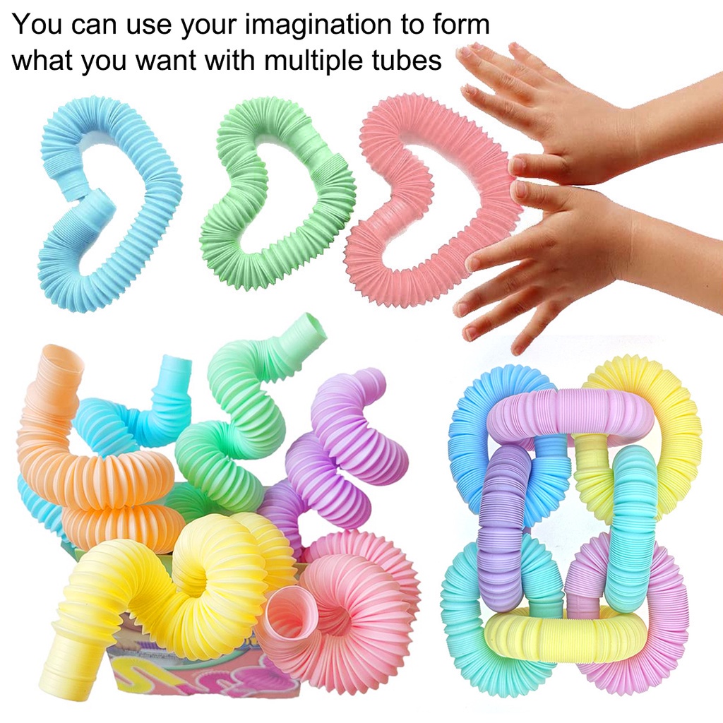 Mini Pop Tubes Plastic Bellows Children Squeeze Toy Sensory Toy For ...